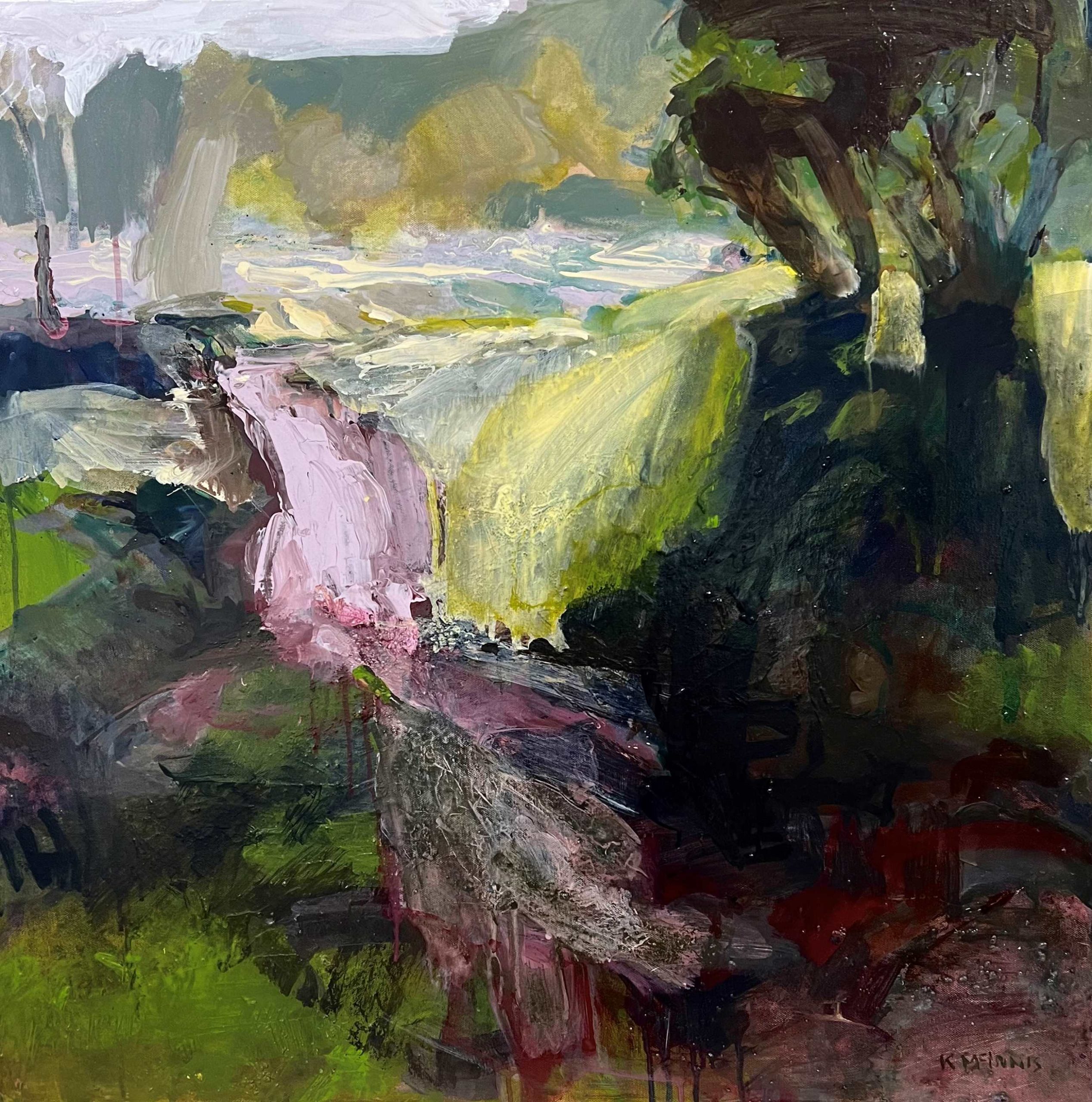 Kerry McInnis 'The Shadows of a Creek' synthetic polymer paint on canvas 77 x 77cm SOLD Kerry McInnis 'The Shadows of a Creek' synthetic polymer paint on canvas 77 x 77cm SOLD