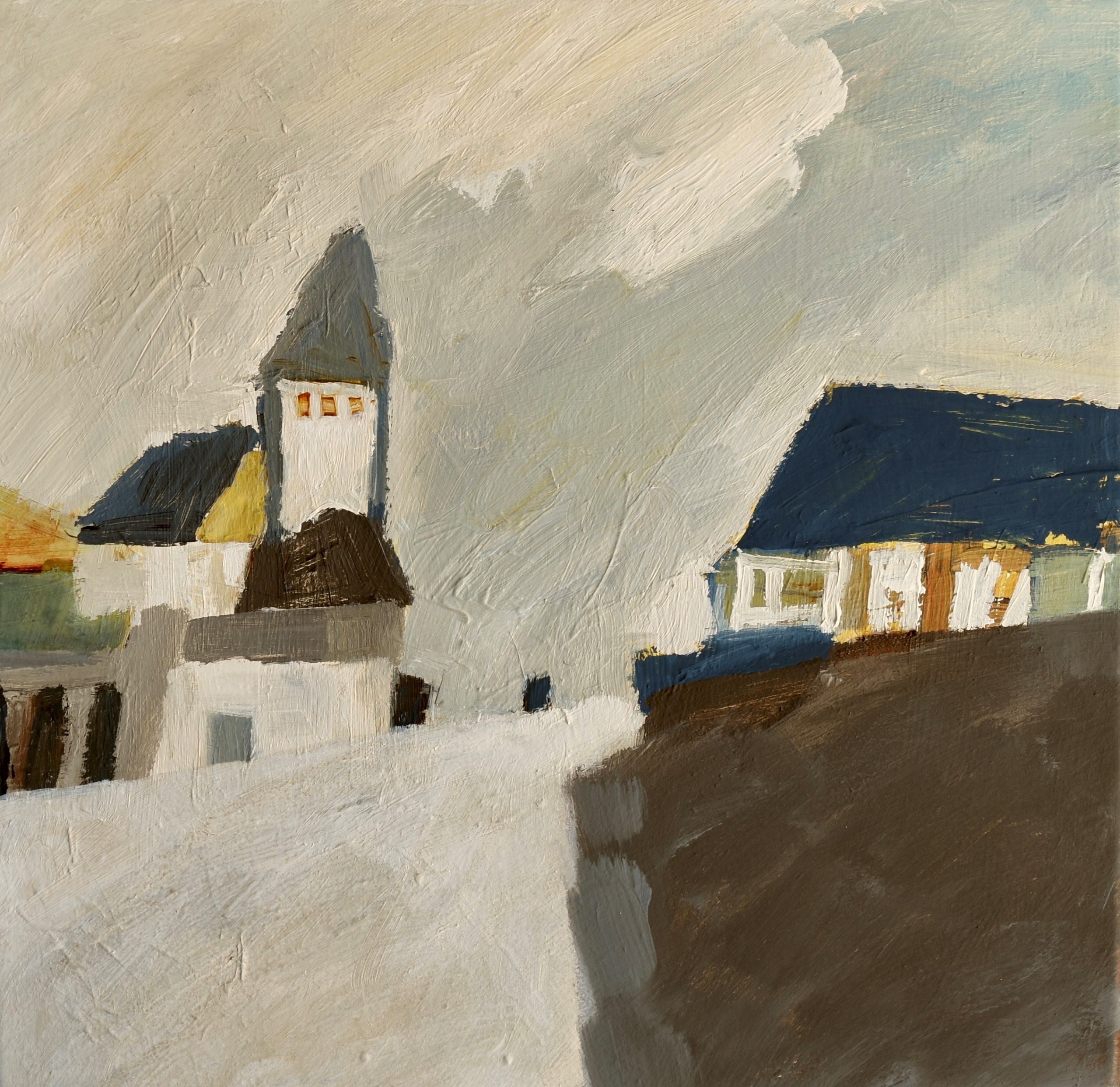 Eleanor Millard Seafarers Cottage acrylic on paper on canvas 40 x 40c, $3000